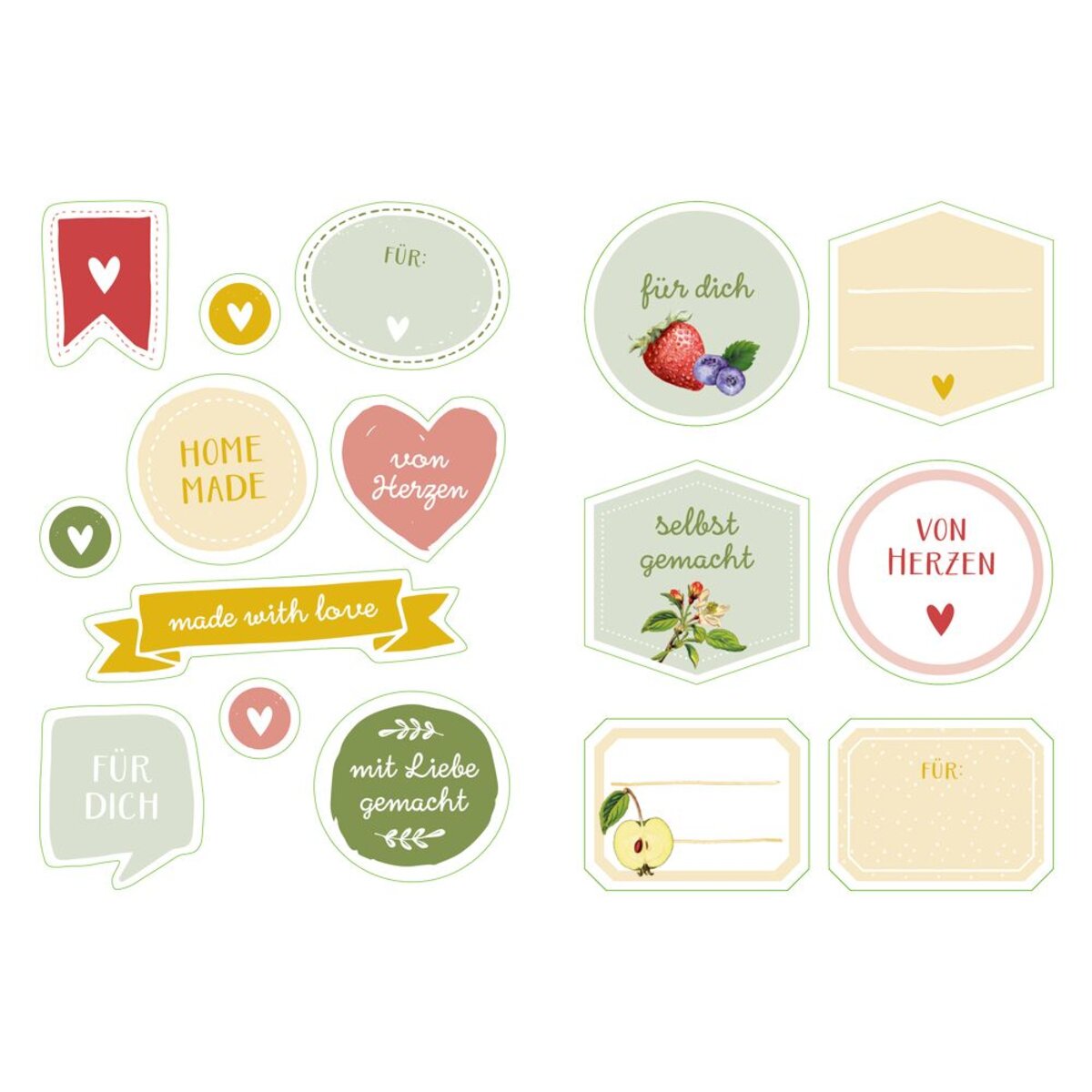 Coppenrath Verlag Deko-Sticker Äpfel Küchenpapeterie für Selbstgemachtes