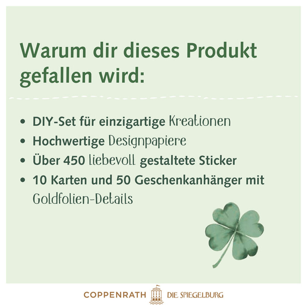 Coppenrath Verlag Designpapier-Kreativbuch Good Luck Basteln Stickern Gestalten