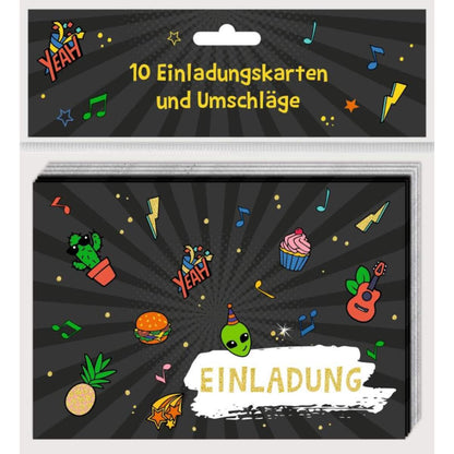 Coppenrath Verlag Einladungskarten Funny Patches - 10 Stück mit Umschlägen, sortiert
