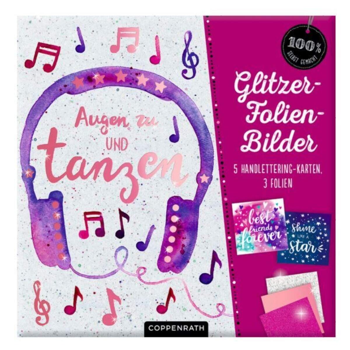 Coppenrath Verlag Glitzerfolien-Bilder - Handlettering Karten und Folien (100% selbst gemacht)