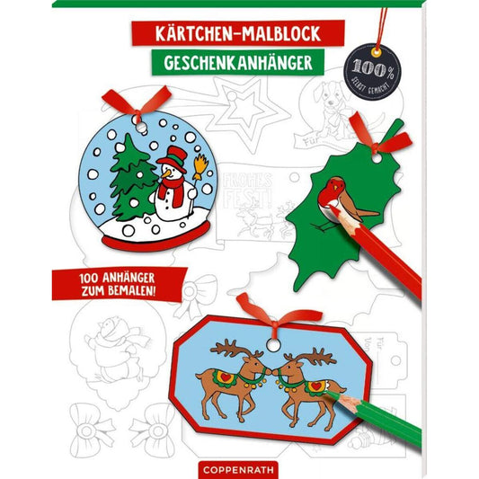 Coppenrath Verlag Kärtchen-Malblock Geschenkanhänger Weihnachten