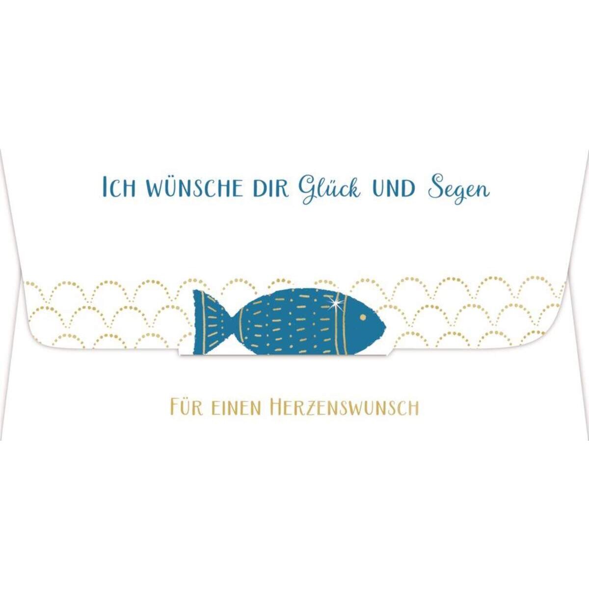 Coppenrath Verlag Kuvert f. Geld-/Gutscheingeschenk  ...Glück u. Segen (Fisch)