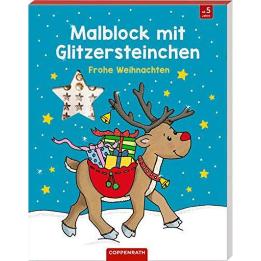 Coppenrath Verlag Malblock mit Glitzersteinchen - Frohe Weihnachten