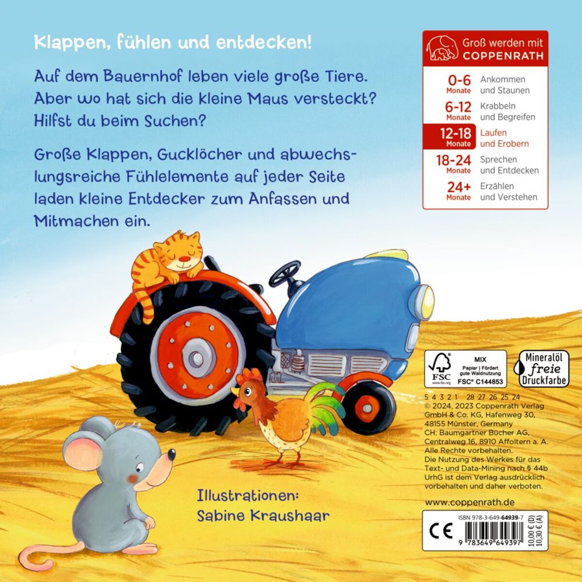 Coppenrath Verlag Mein 1. Guckloch-Fühlbuch: Kleine Maus, wo bist du?