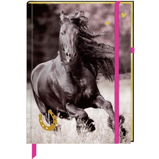 Coppenrath Verlag Notizbuch mit Stoffeinband - I Love Horses
