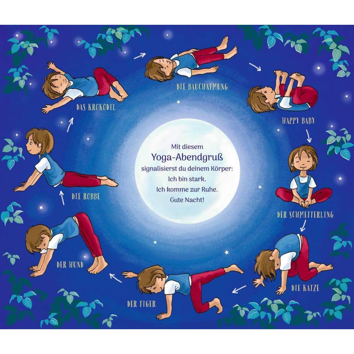 Coppenrath Verlag Schlafanzug-Yoga - Kinderyoga-Bilderbuch mit Poster