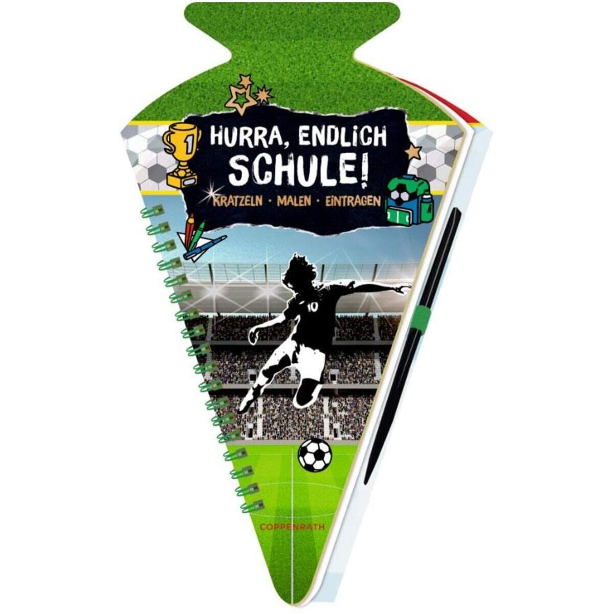 Coppenrath Verlag Schultüten-Kratzelbuch: Hurra, endlich Schule! (Fußball)