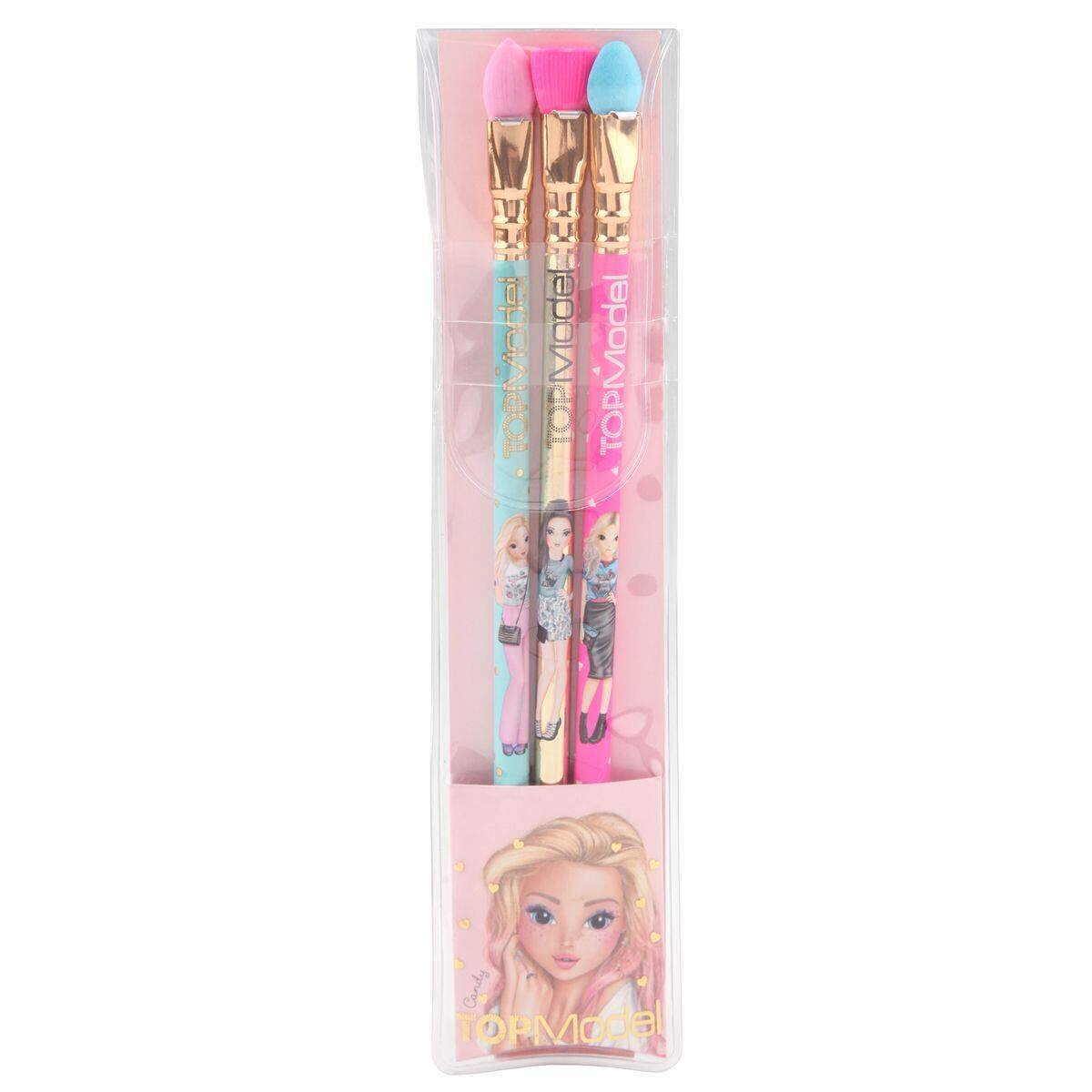 Depesche TOPModel Bleistift in Schminkpinsel Optik, 3er Set