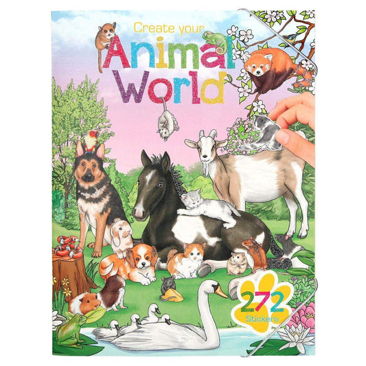 Depesche Create your Animal World Malbuch mit Stickern