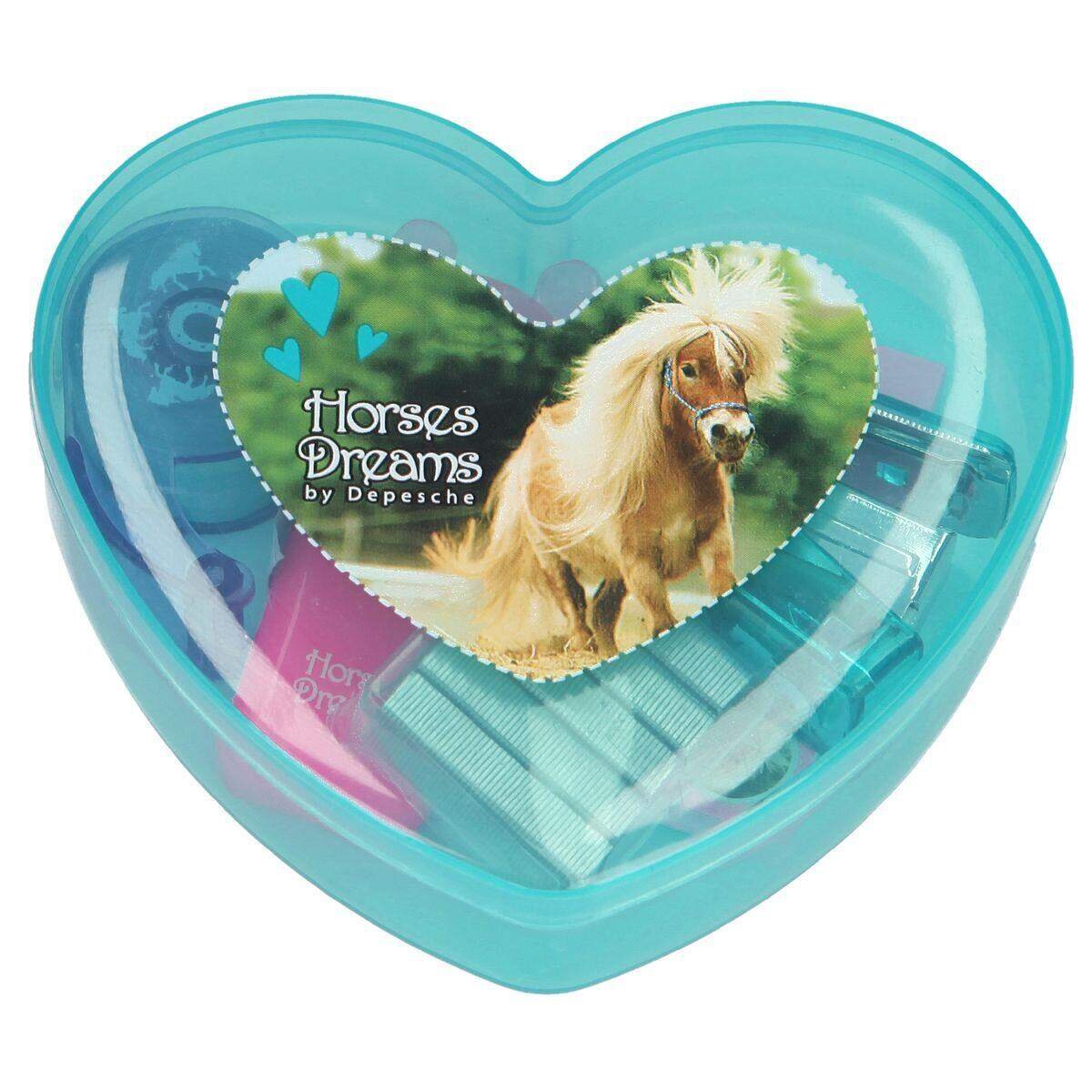Depesche Horses Dreams Mini-Schreibtisch-Set in kleiner Herzbox