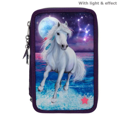 Depesche Miss Melody 3-Fach Federtasche LED Northern Lights