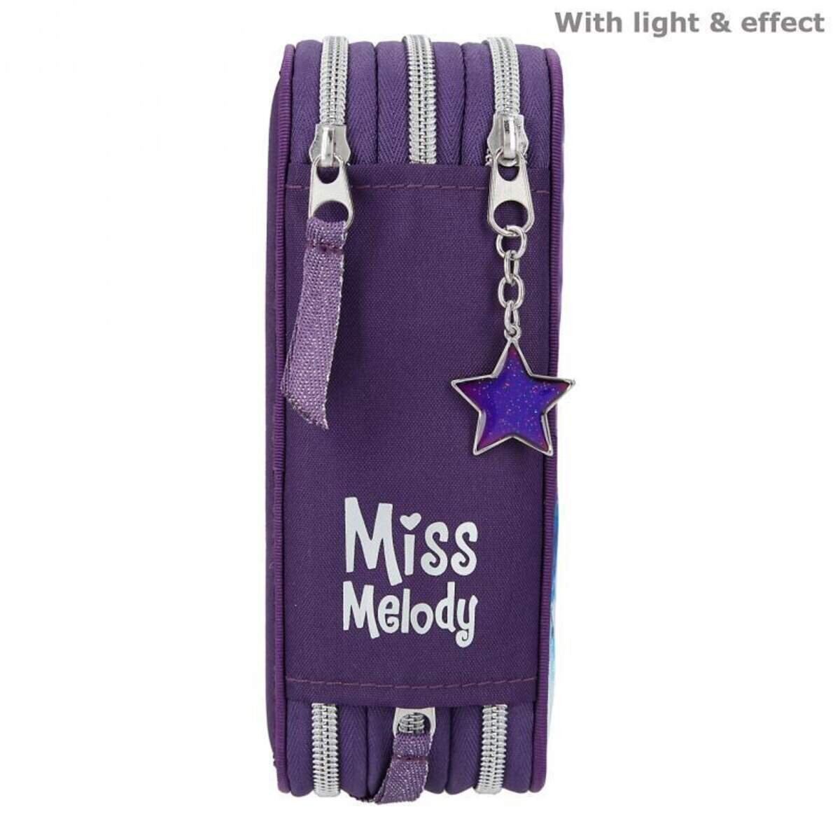 Depesche Miss Melody 3-Fach Federtasche LED Northern Lights