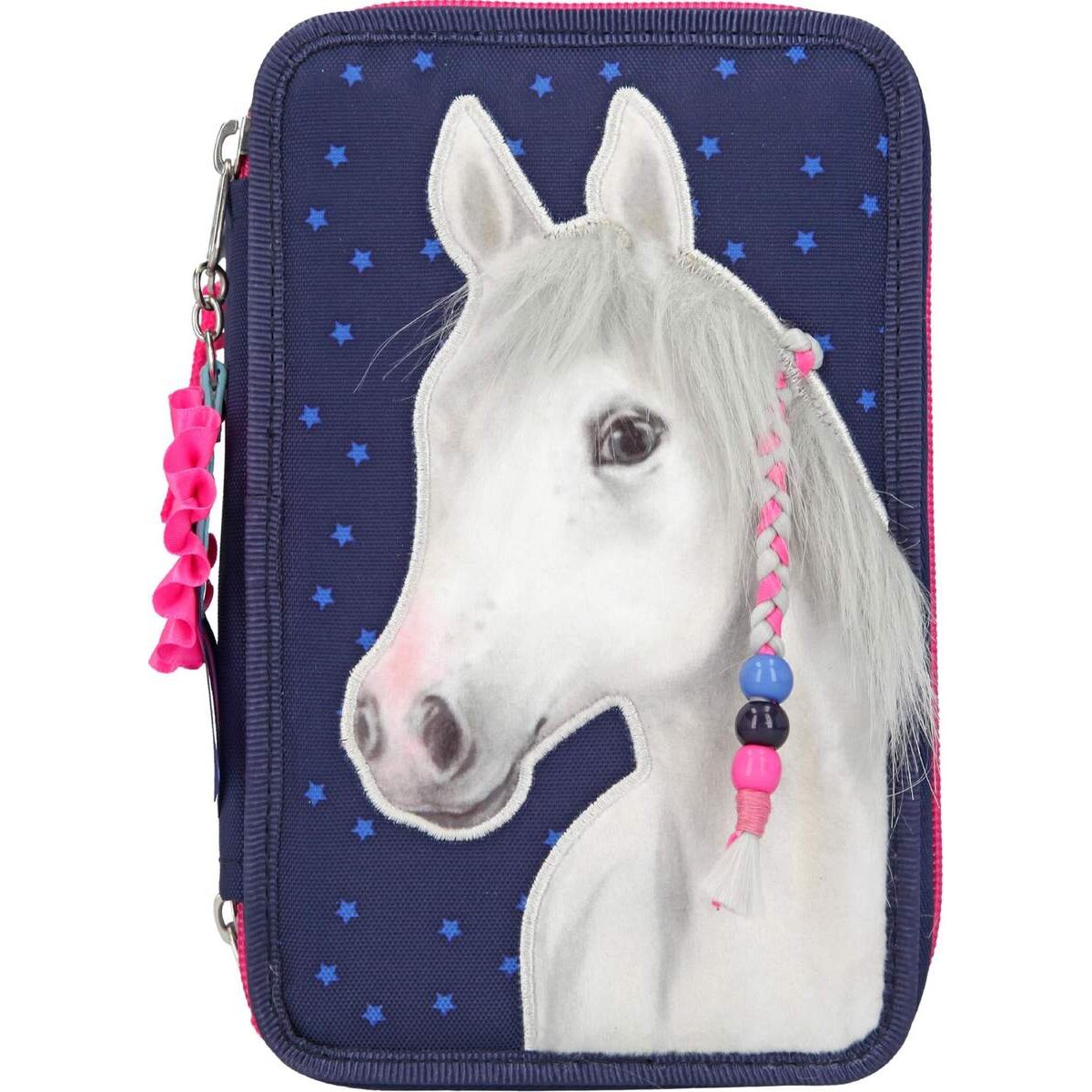 Depesche Miss Melody 3-Fach Federtasche Applikation Blau