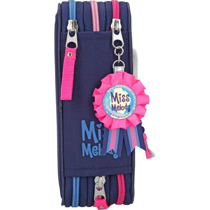 Depesche Miss Melody 3-Fach Federtasche Applikation Blau