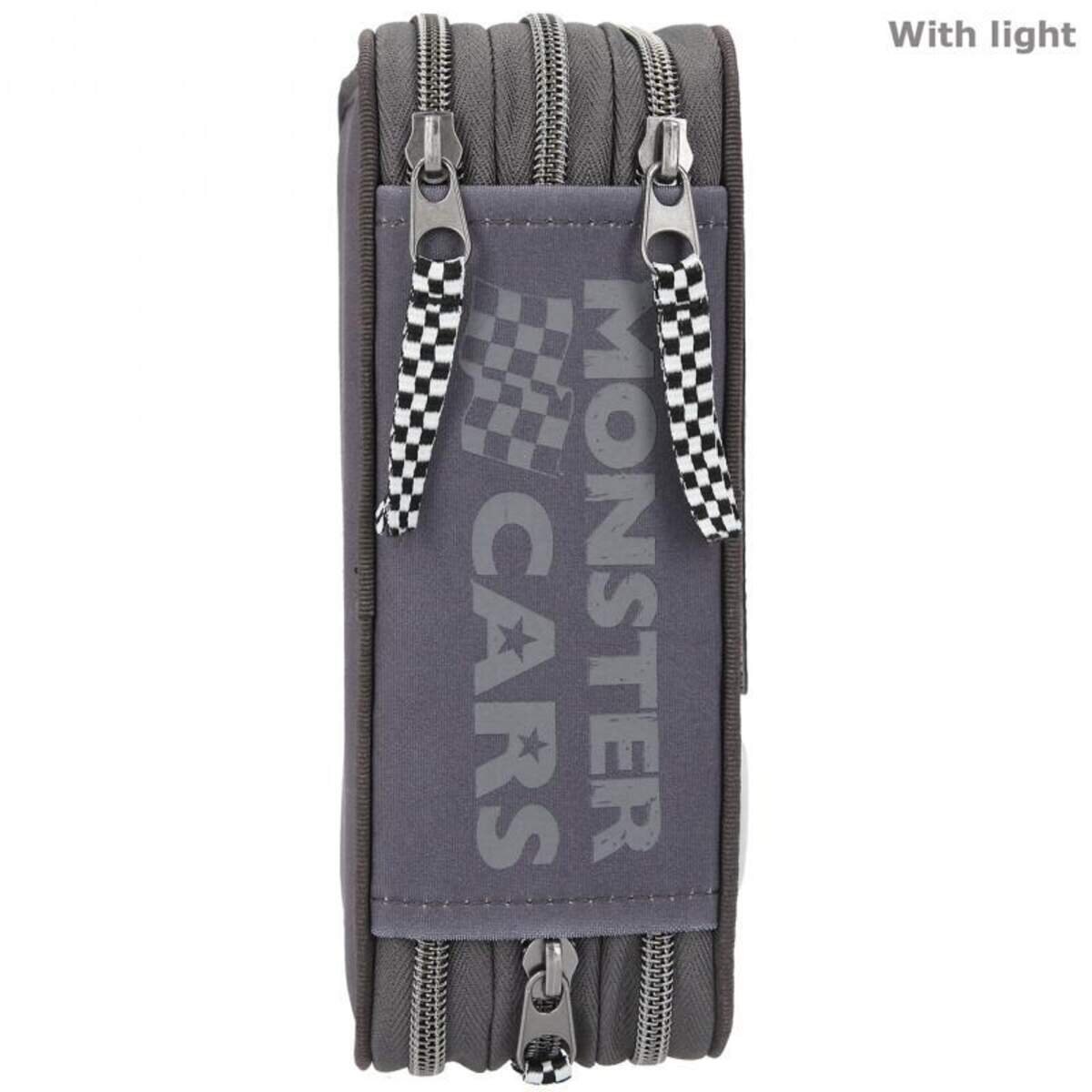 Depesche Monster Cars 3-Fach Federtasche LED Gamer