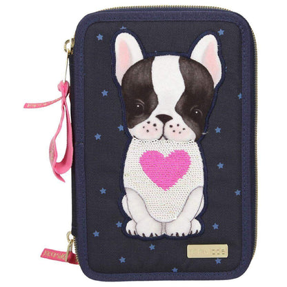 Depesche TOPModel 3-Fach Federtasche Hund dunkelblau
