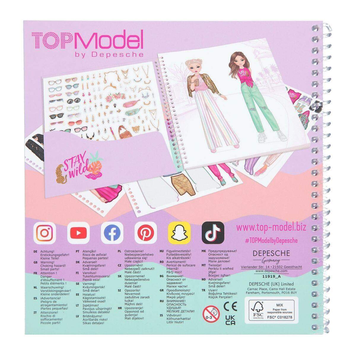 Depesche TOPModel Dress Me Up Stickerbuch URBAN JUNGLE