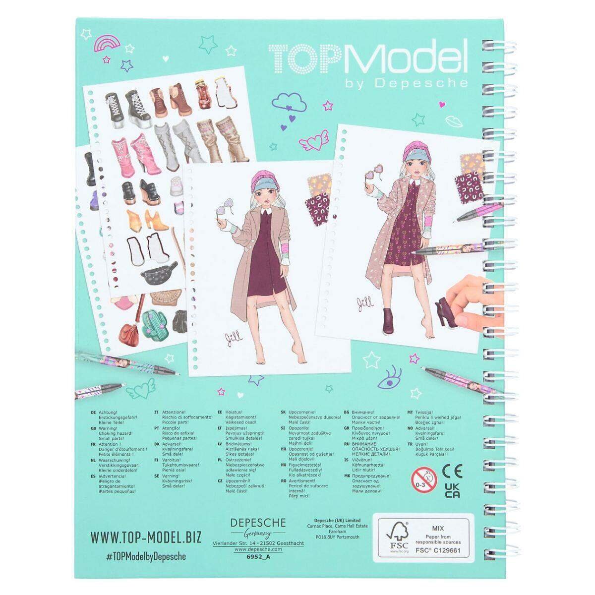 Depesche TOPModel Fashion Doodle Book mit Gelstiften