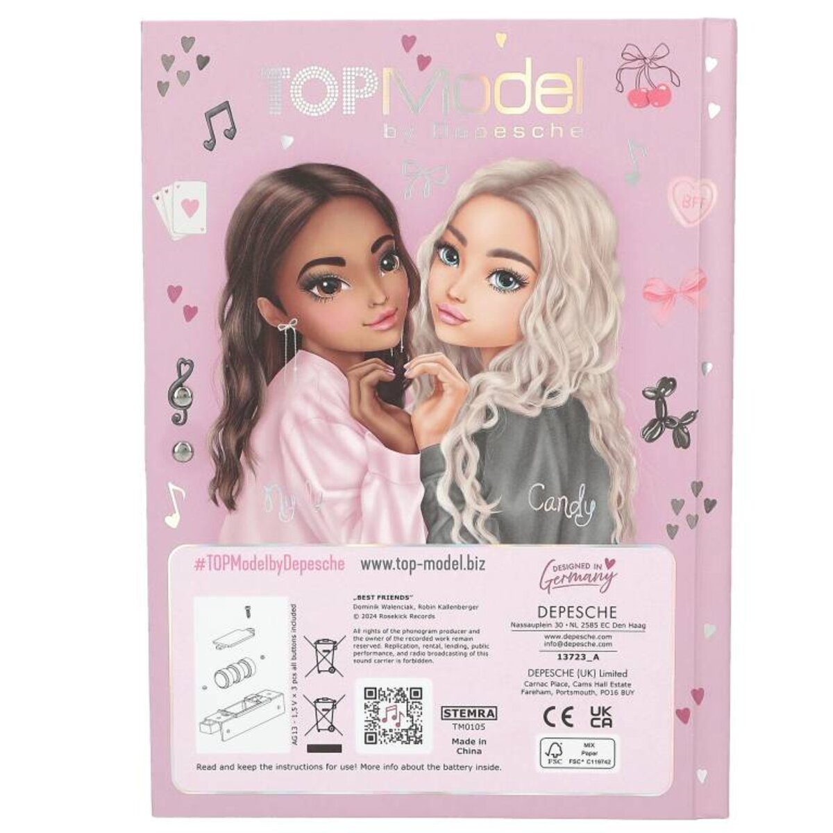 Depesche TOPModel Geheimcode Tagebuch mit Sound MY BFF 80 Seiten liniert