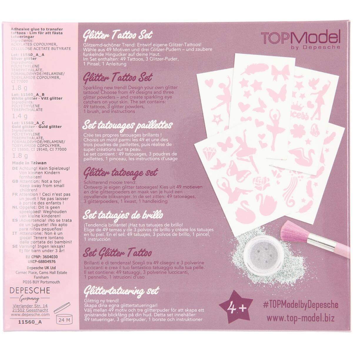 Depesche TOPModel Glitzer Tattoo Set BALLET