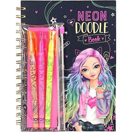 Depesche TOPModel Neon Doodle Malbuch mit Neon Stifte-Set