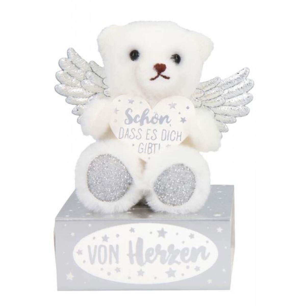 Depesche WUNSCHERFÜLLER Schutzengelbär Silber auf Box, 1 Stück, 4-fach sortiert