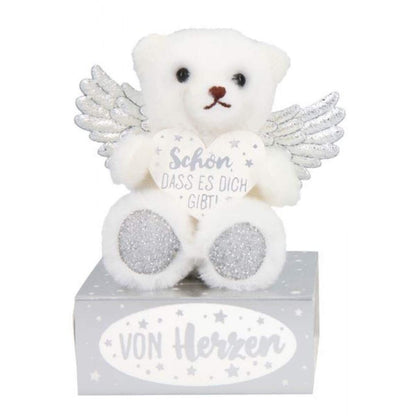 Depesche WUNSCHERFÜLLER Schutzengelbär Silber auf Box, 1 Stück, 4-fach sortiert