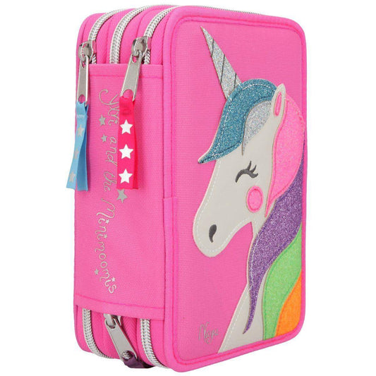 Depesche Ylvi & the Minimoomis Federtasche mit drei Fächern Glitzer pink