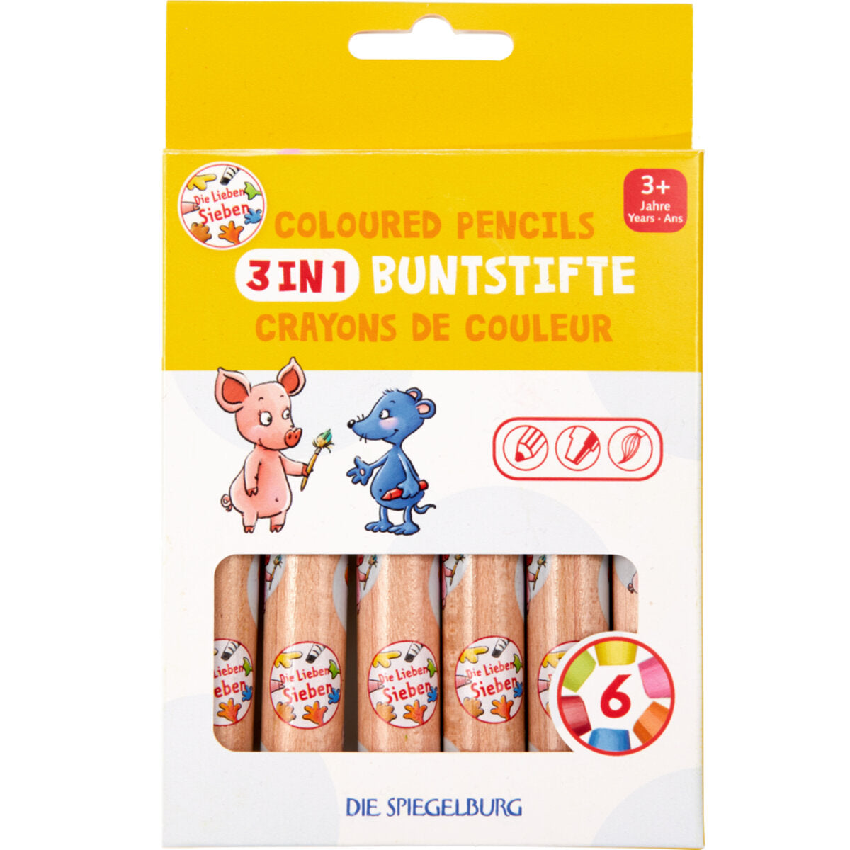 Die Spiegelburg 3-in-1 Buntstifte - Die Lieben Sieben