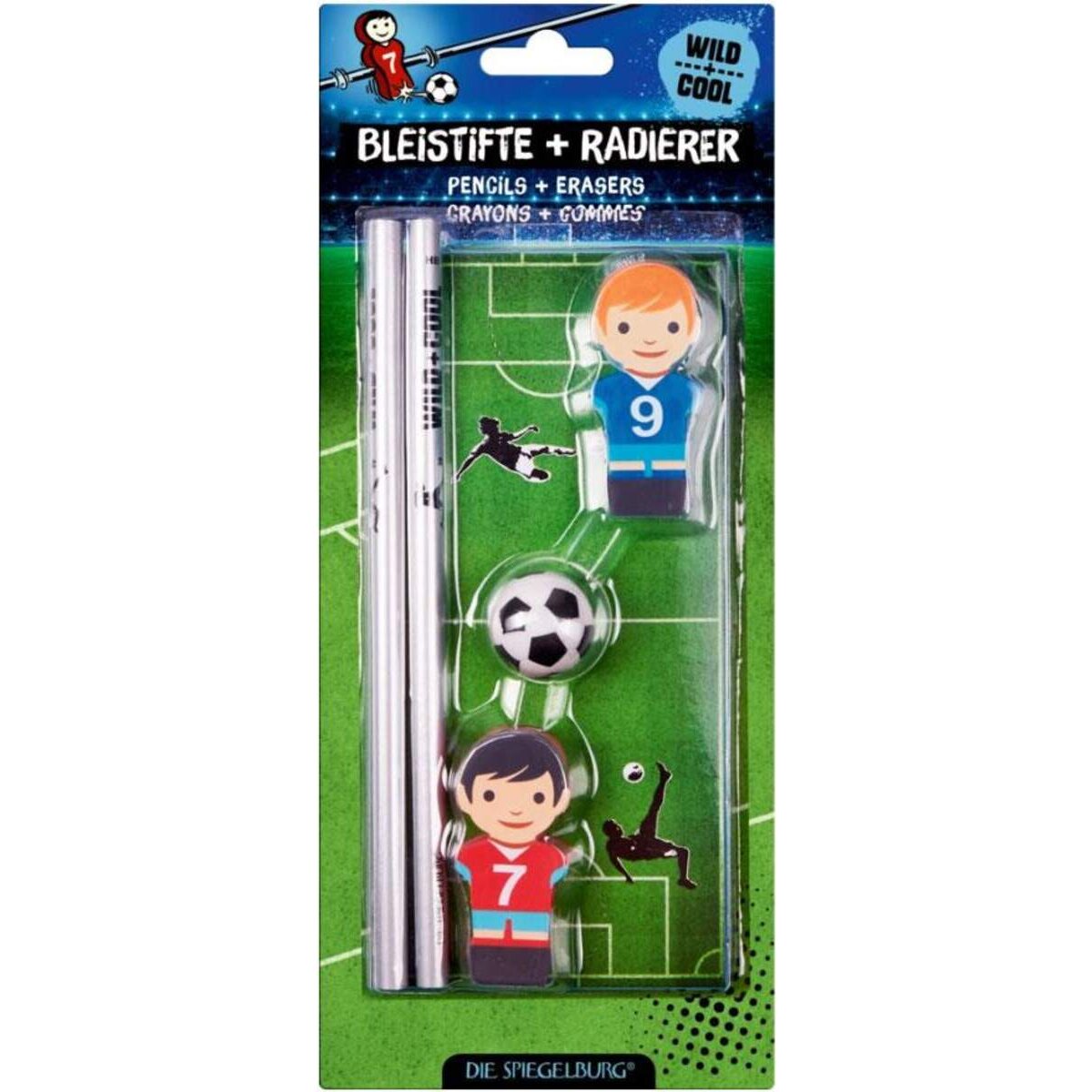 Die Spiegelburg Bleistifte und Radierer-Set Fußball  Wild+Cool