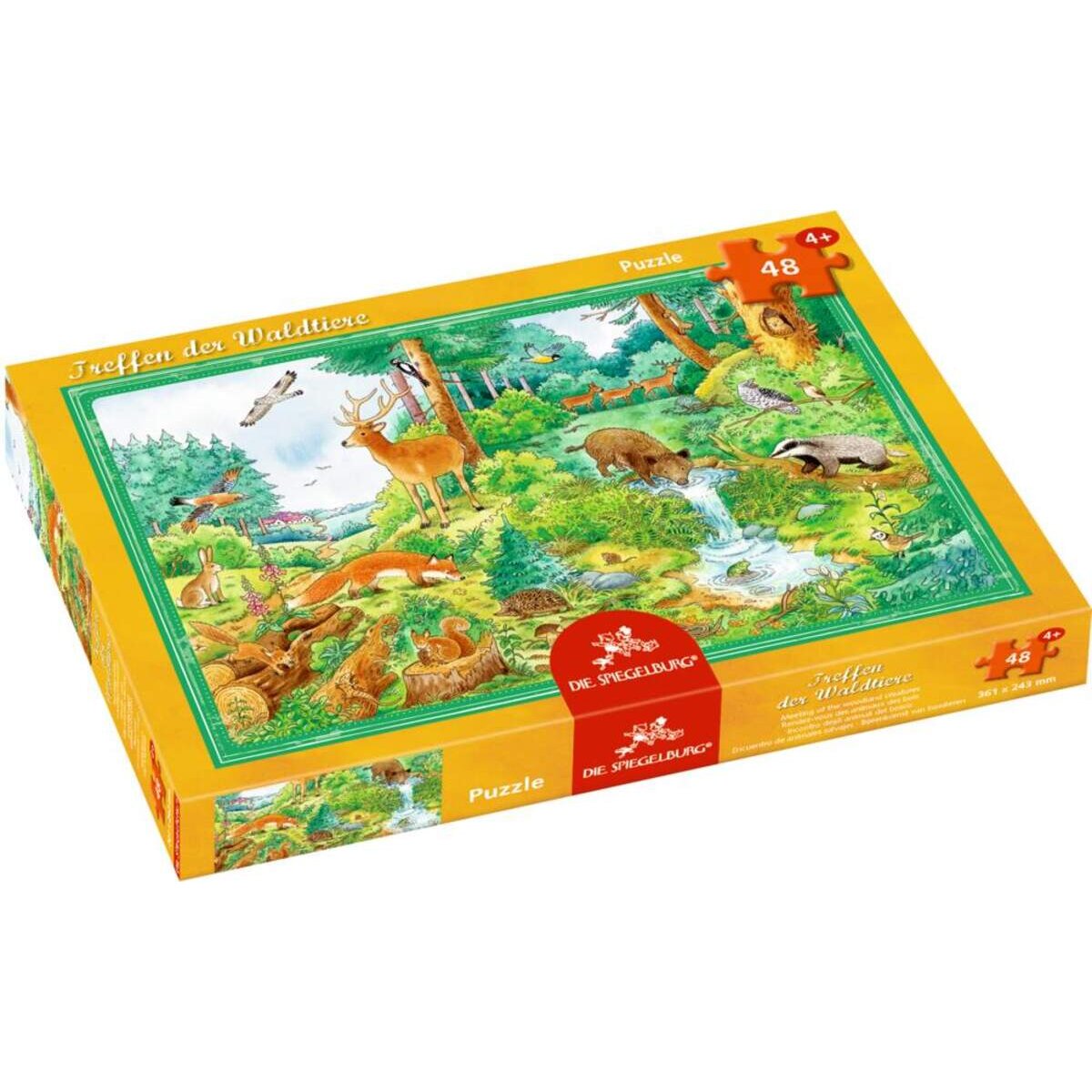 Die Spiegelburg Boxpuzzle Treffen der Waldtiere, 48 Teile