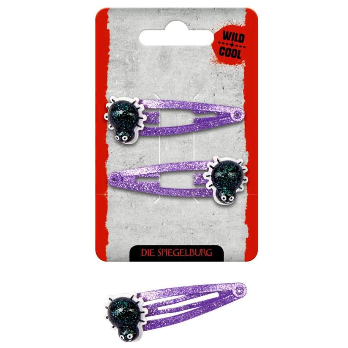 Die Spiegelburg Haarclips Spinne + Fledermaus Wild+Cool, 1 Packung, 4-fach sortiert