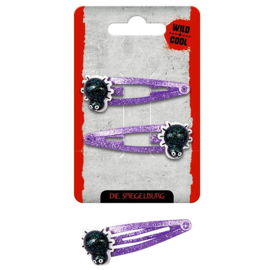 Die Spiegelburg Haarclips Spinne + Fledermaus Wild+Cool, 1 Packung, 4-fach sortiert