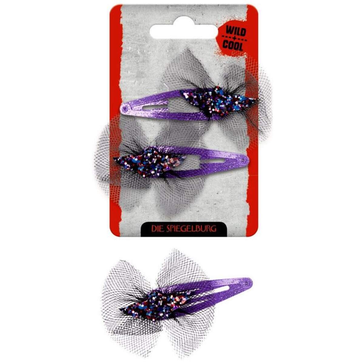 Die Spiegelburg Haarclips Spinne + Fledermaus Wild+Cool, 1 Packung, 4-fach sortiert