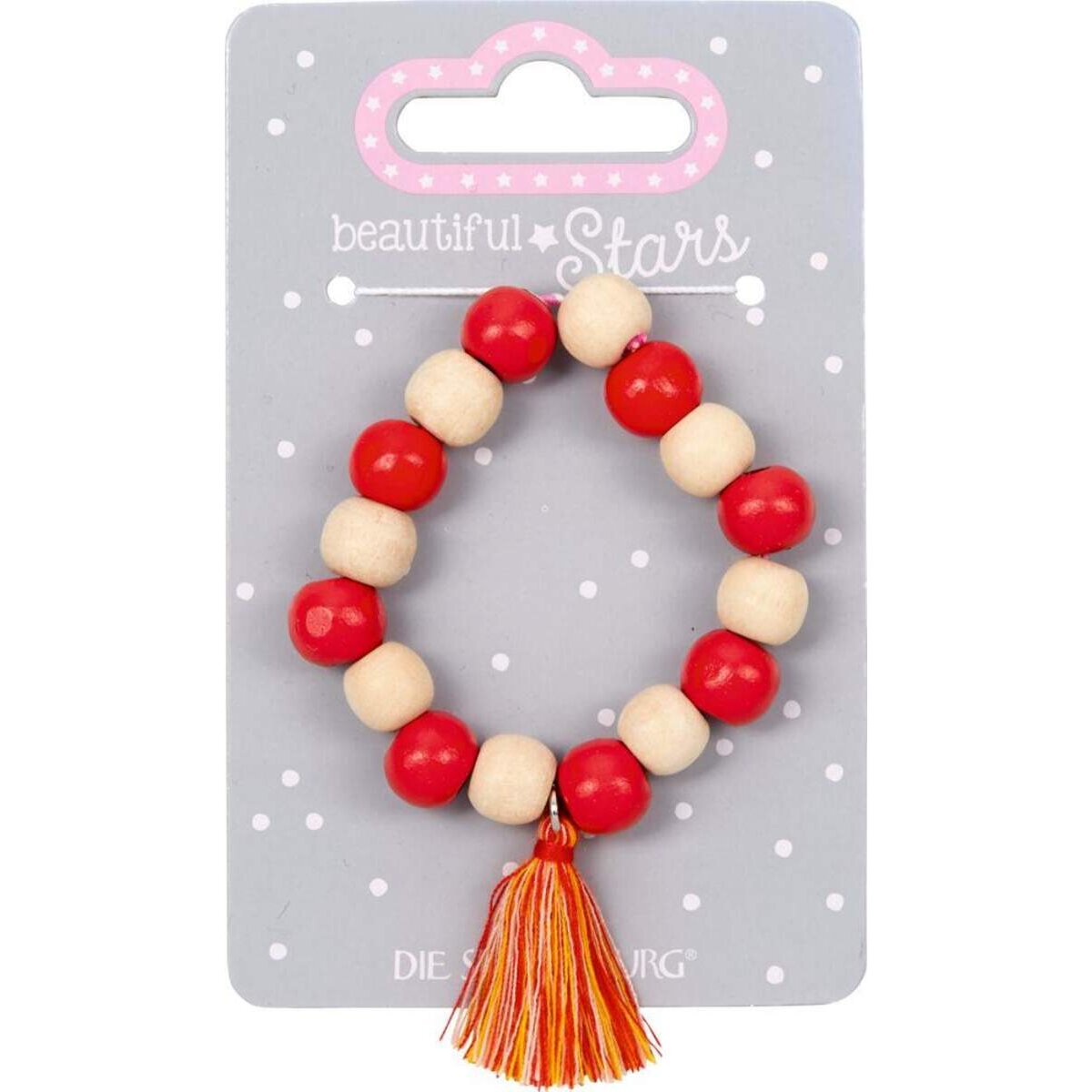 Die Spiegelburg Holz-Armband mit Tassel beautiful Stars, 1 Stück, 2-fach sortiert (2 Varianten verfügbar)