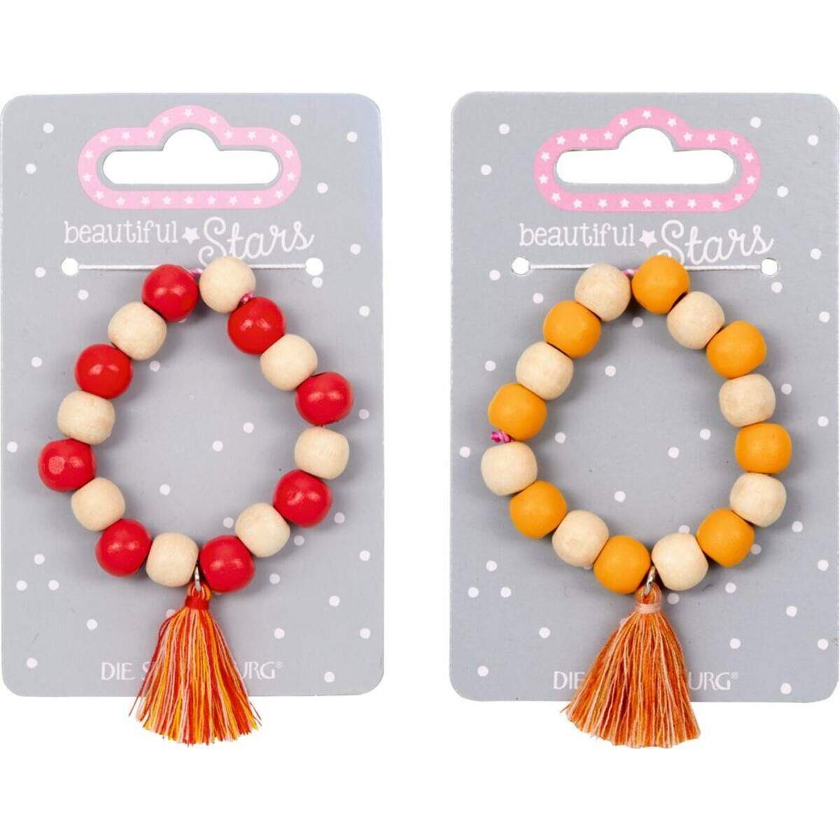 Die Spiegelburg Holz-Armband mit Tassel beautiful Stars, 1 Stück, 2-fach sortiert (2 Varianten verfügbar)