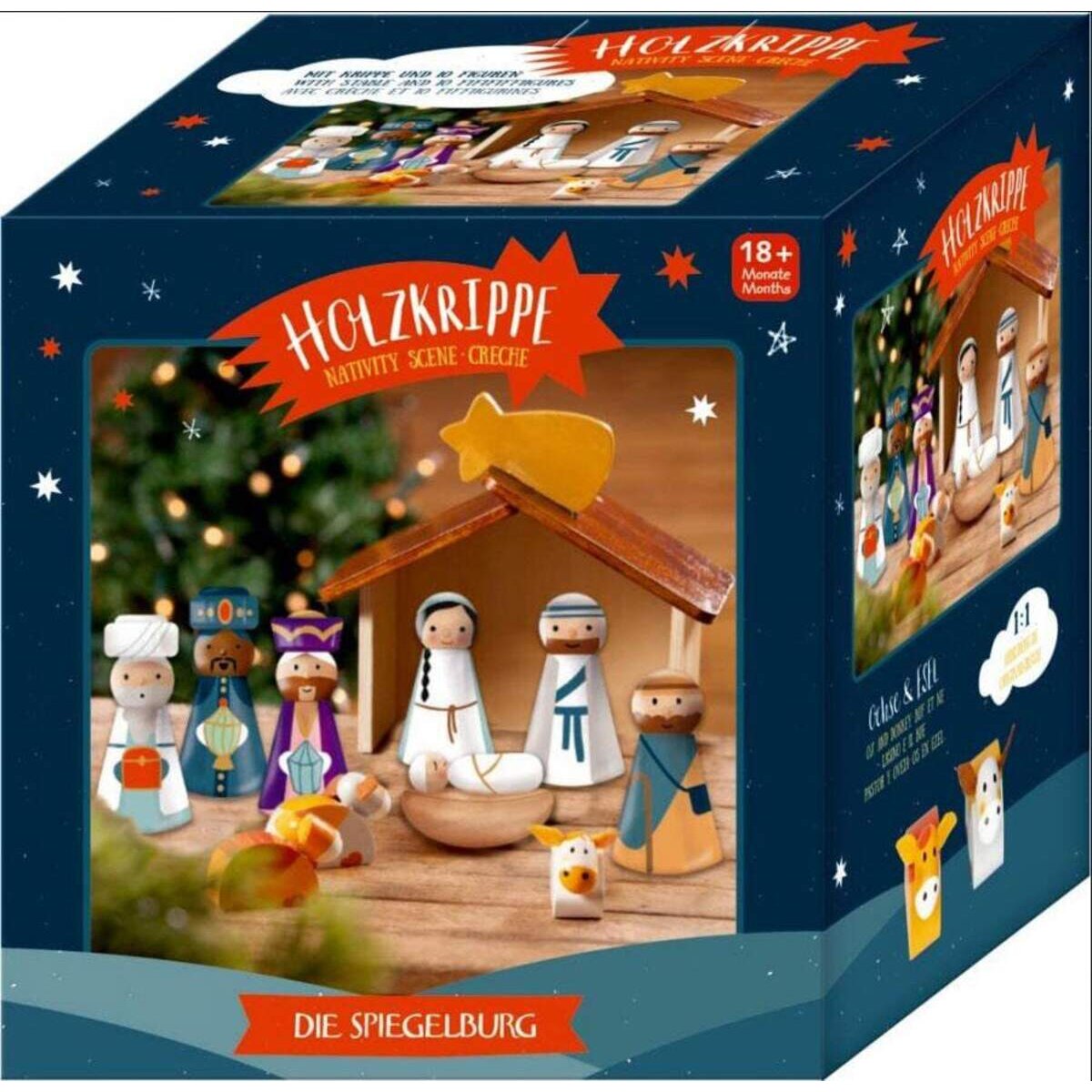 Die Spiegelburg Krippe Fröhliche Weihnachten! (aus Holz)