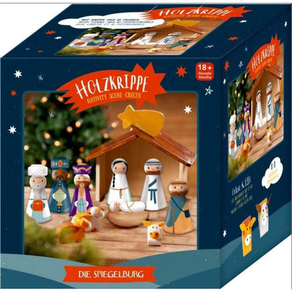 Die Spiegelburg Krippe Fröhliche Weihnachten! (aus Holz)