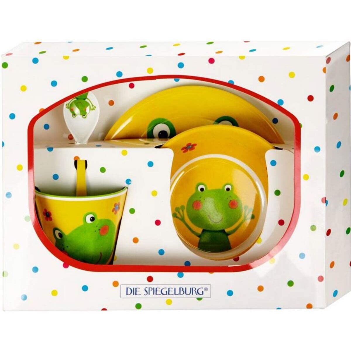 Die Spiegelburg Melamin-Geschenkset Frosch  Freche Rasselbande