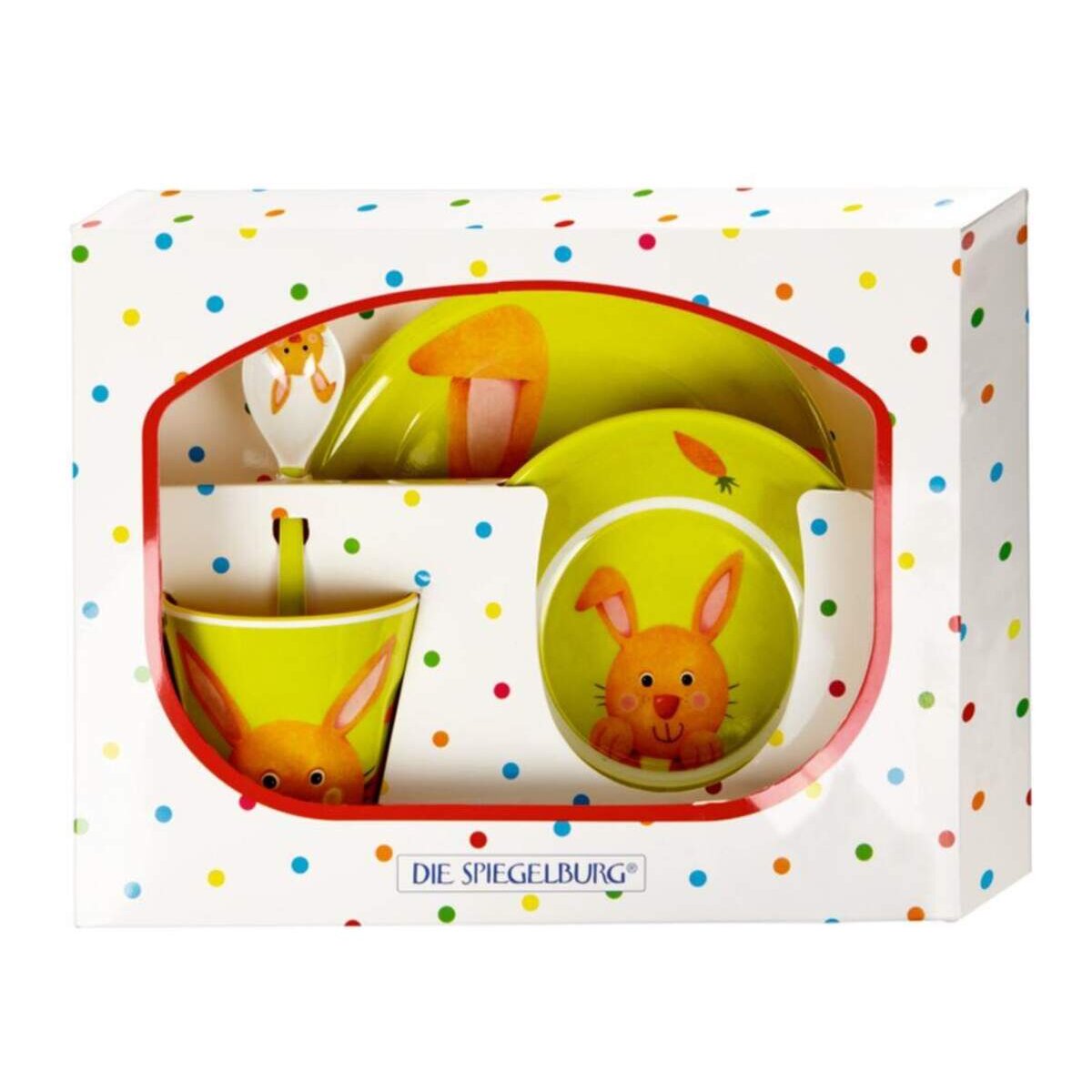 Die Spiegelburg Melamin-Geschenkset Hase  Freche Rasselbande