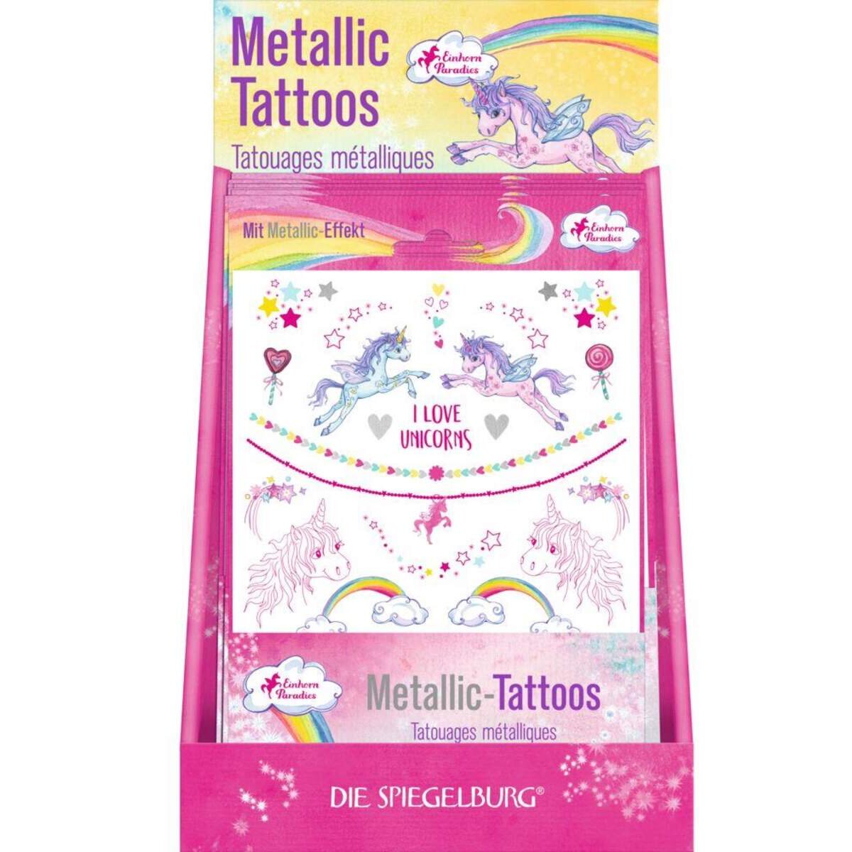 Die Spiegelburg Metallic Tattoos Einhorn-Paradies (mit Silberfolie)