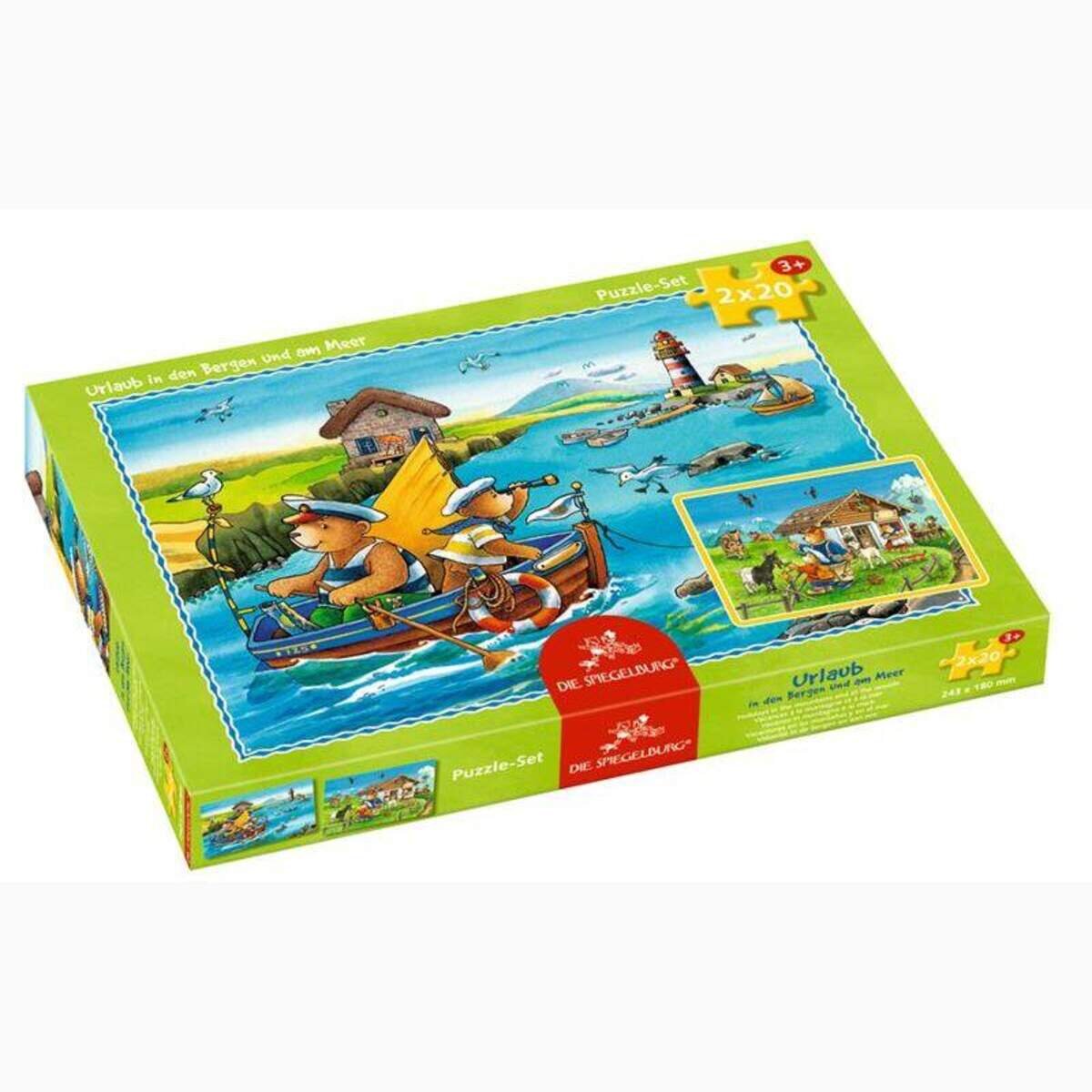 Die Spiegelburg Puzzle-Set Urlaub in den Bergen und am Meer (2 x 20 Teile)
