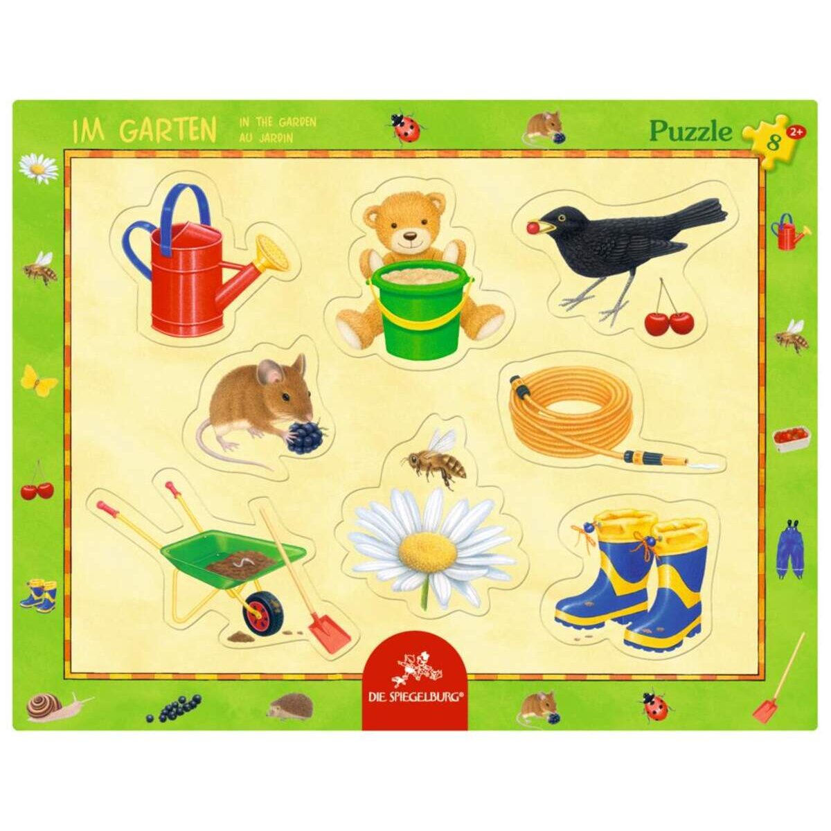 Die Spiegelburg Rahmenpuzzle mit Fingerlochstanzung Im Garten, 8 Teile