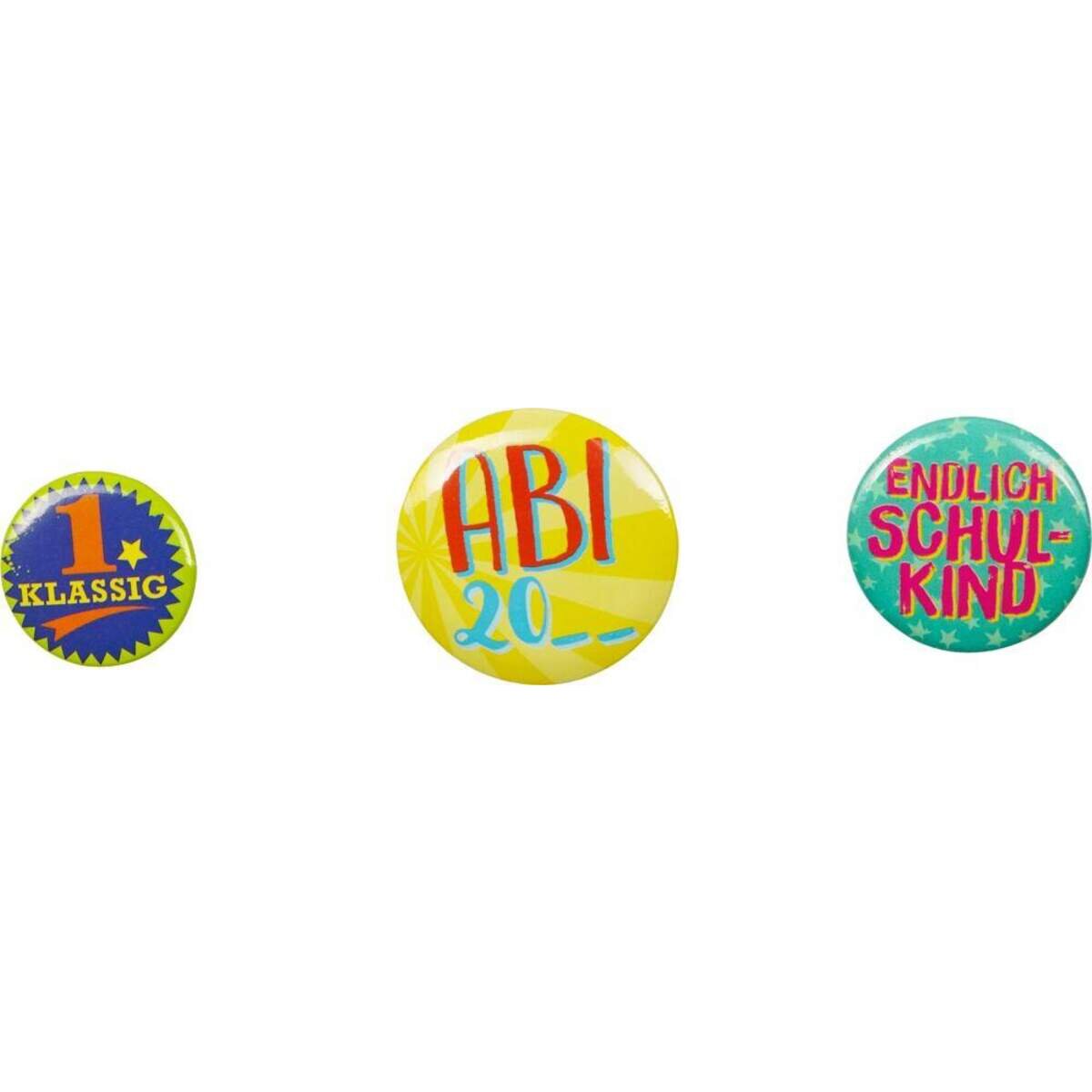 Die Spiegelburg Schulstart-Buttons, 3 Stück
