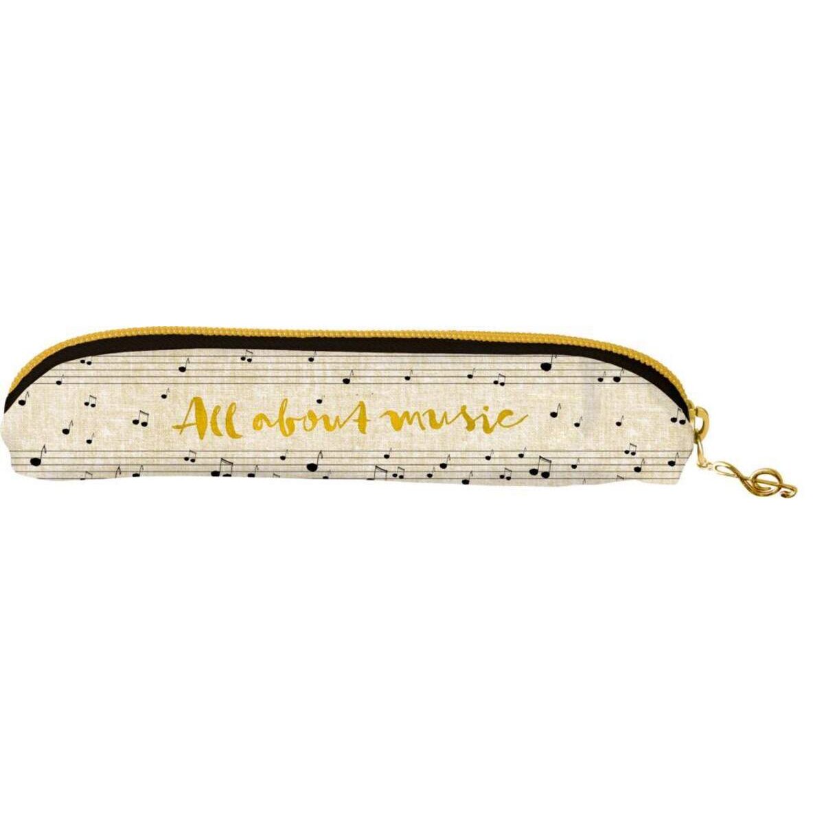 Die Spiegelburg Stifte-Etui All about music mit Goldstickerei