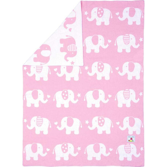 Die Spiegelburg Strickdecke Elefant BabyGlück, rosa (ca. 70 x 90 cm)