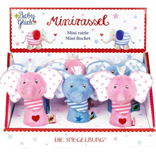 Die Spiegelburg TA Minirassel Elefant "rosa/hellblau" BabyGlück (2 x 3 Ex.)