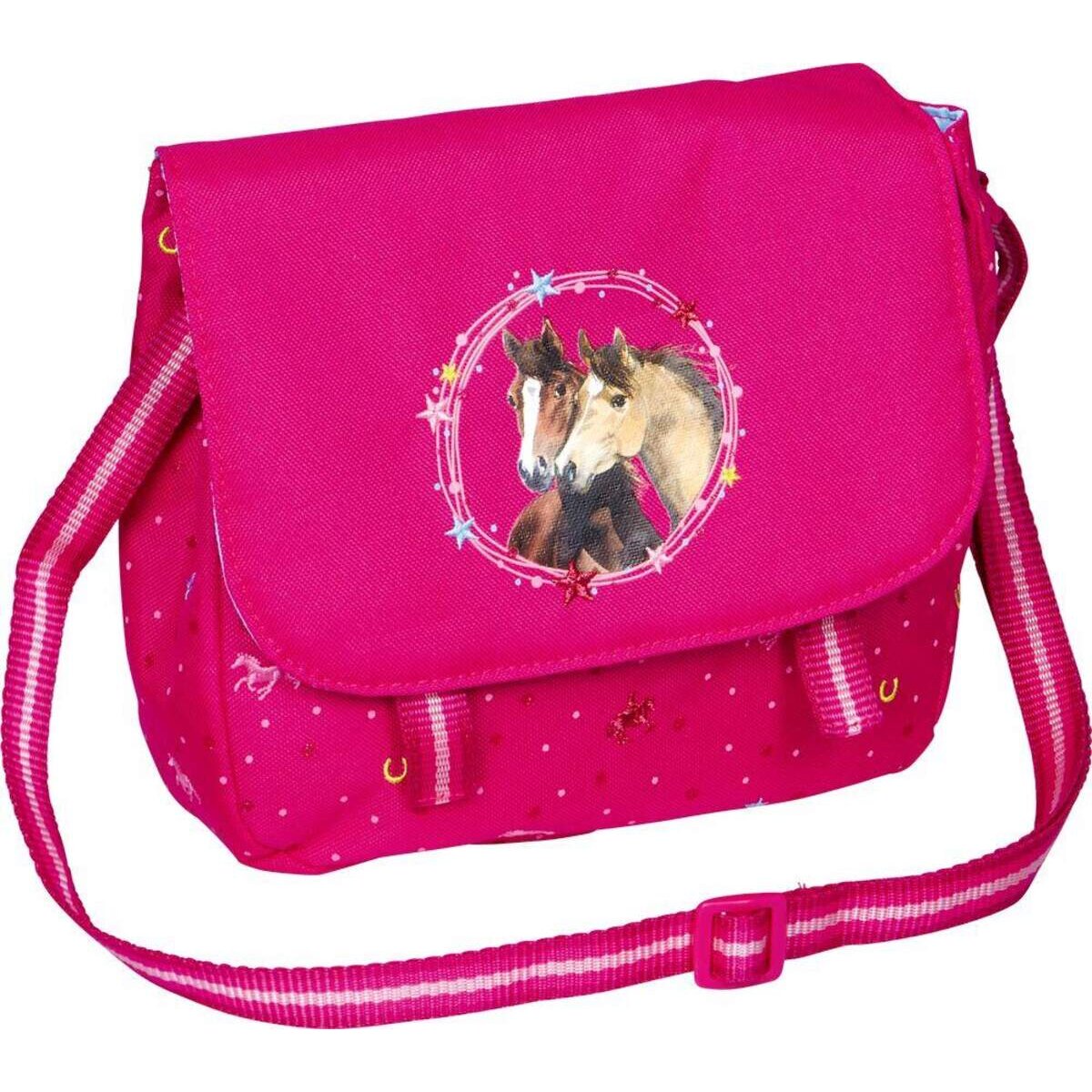 Die Spiegelburg Umhängetasche Pferdefreunde (pink mit Glitzer)