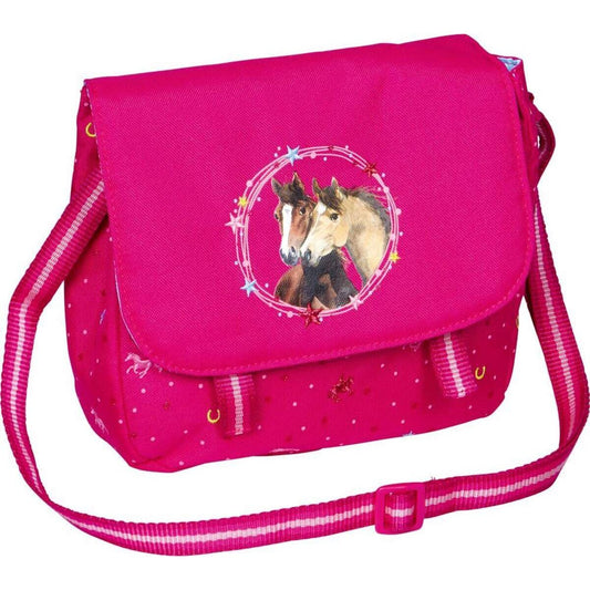 Die Spiegelburg Umhängetasche Pferdefreunde (pink mit Glitzer)