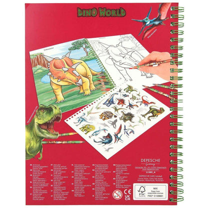 Depesche Dino World Malbuch mit Buntstiften